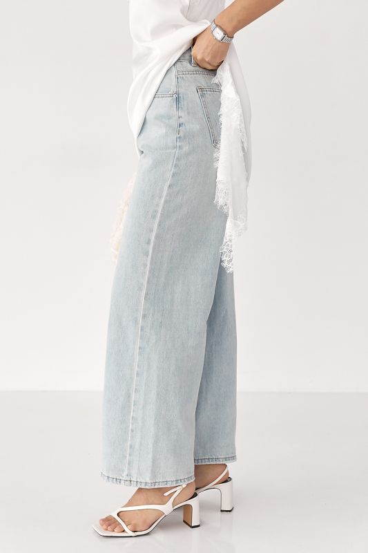 Прямі блакитні джинси Wide leg
